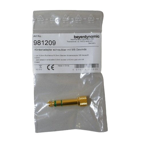 Beyerdynamic screwable adapter with M8 thread in clear packaging on a white background