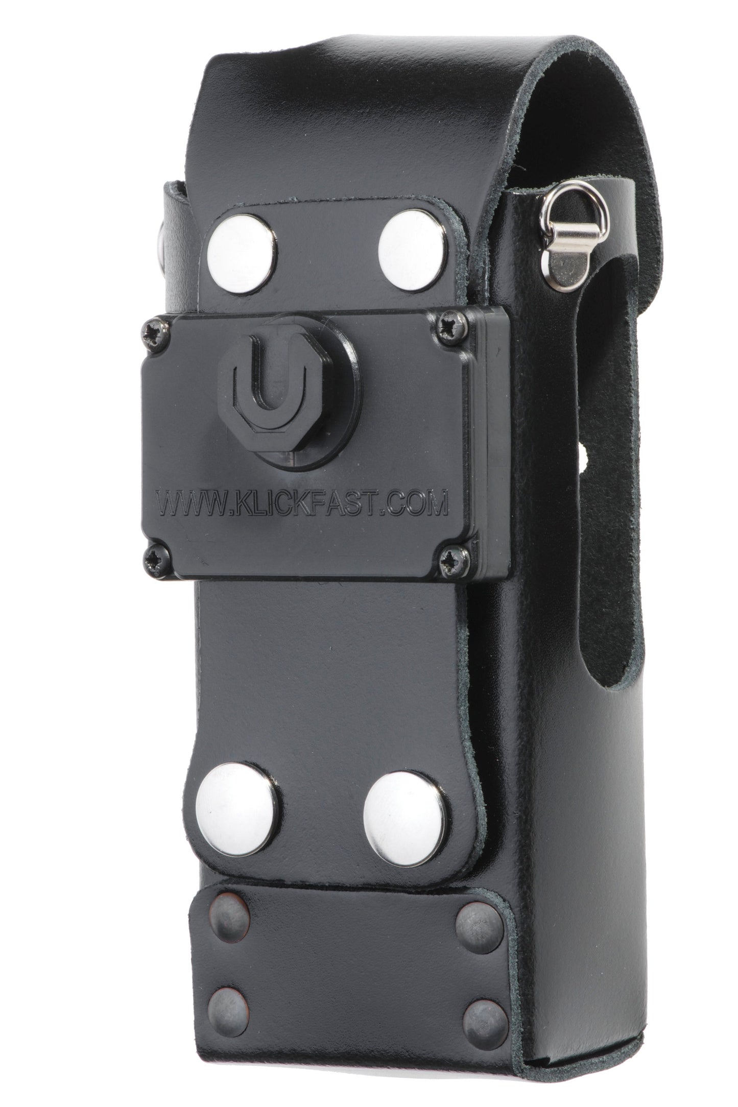 Retrofit of a Klickfast stud to a leather belt loop on a radio case
