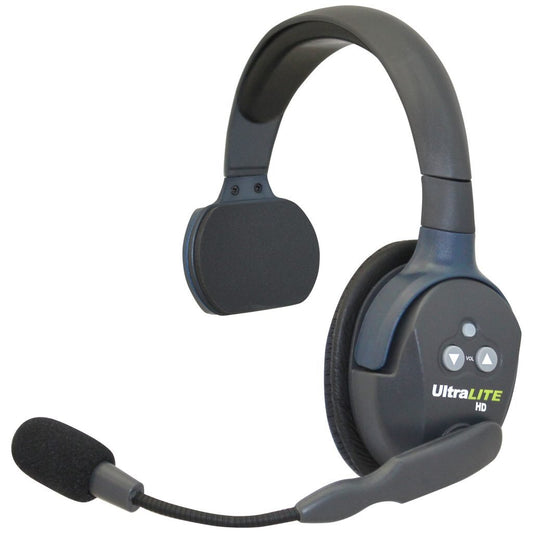 Eartec UltraLITE HD grey single sided wireless headset ULSR — with boom arm microphone on left ear side