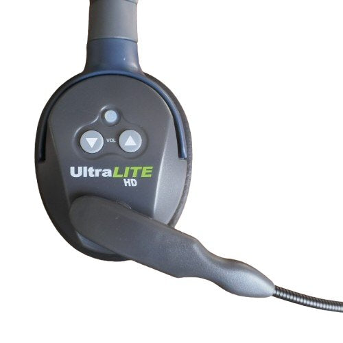 Eartec UltraLITE HD single sided wireless duplex headset master version SKU ULSM — Close-up of Eartec UltraLITE master single sided wireless headset