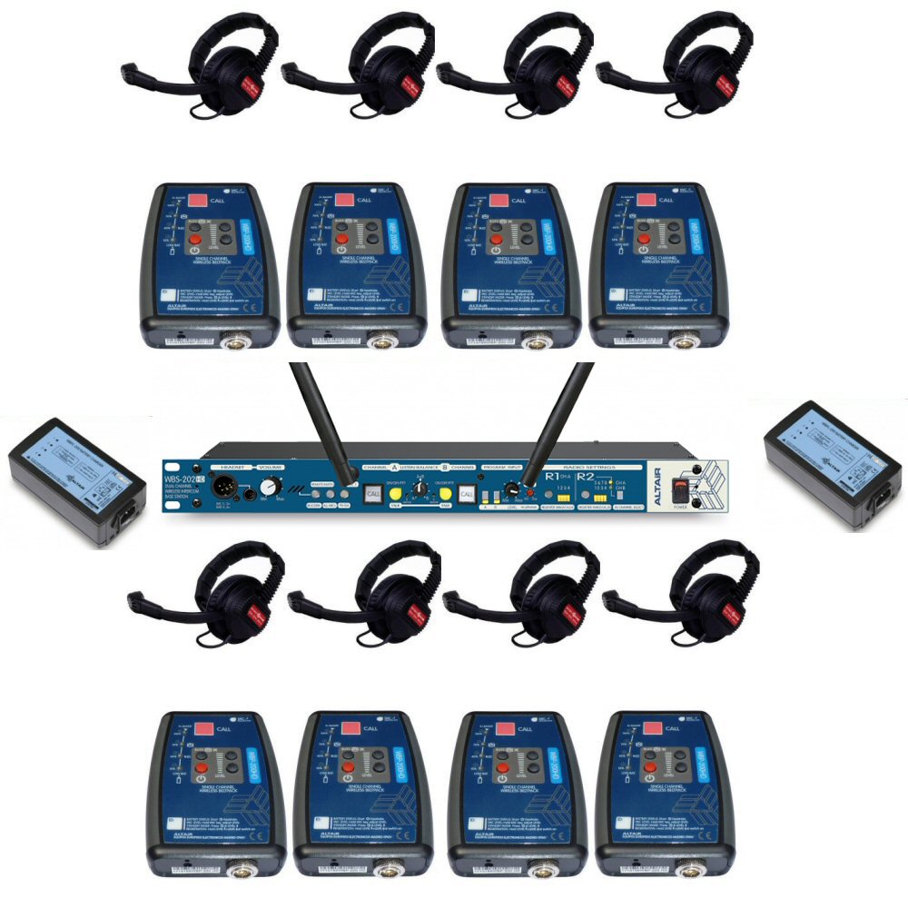 Altair HD Wireless Beltpack Intercom system 8 way single channel kit
