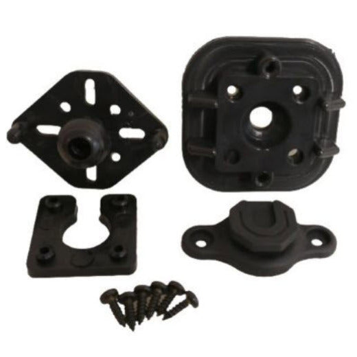Klick Fast stud camera swivel mount SKU RKFSWIVEL01 — Klick Fast stud on tilting mounting plate attached to body worn camera housing showing tilt