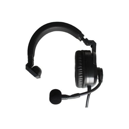 Superlux HMD685A black Single sided headset with adjustable reversable side boom mic on white background