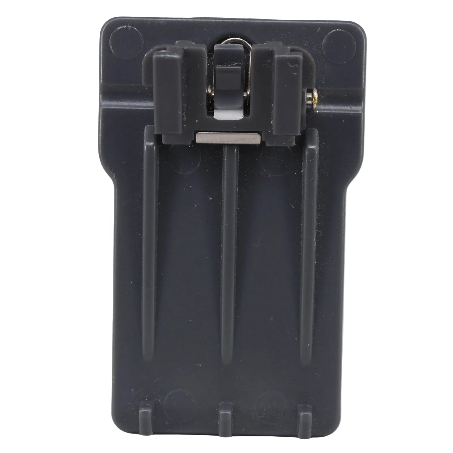 Grey plastic belt clip for Eartec HUB SKU HUBBC rear view