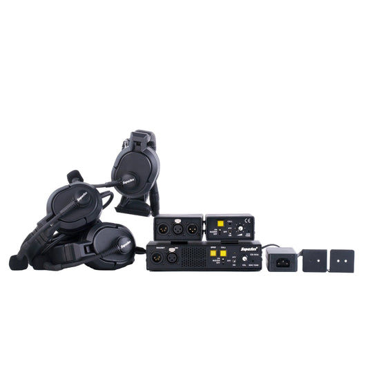 Superlux Communication Set IS103A starter system 3 users S KU IS103A — three headsets two beltpacks and a speaker station with powering unit