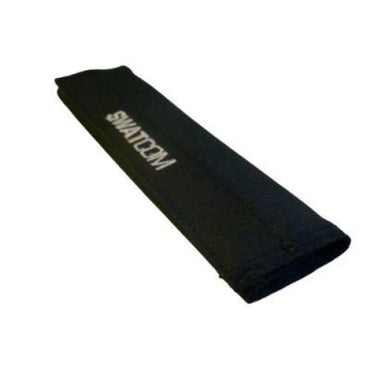 Swatcom black velcro headband pad with Swatcom branding SKU AK-HB-BLACK-1 — Black wrap around headband cushion for cameraman headsets