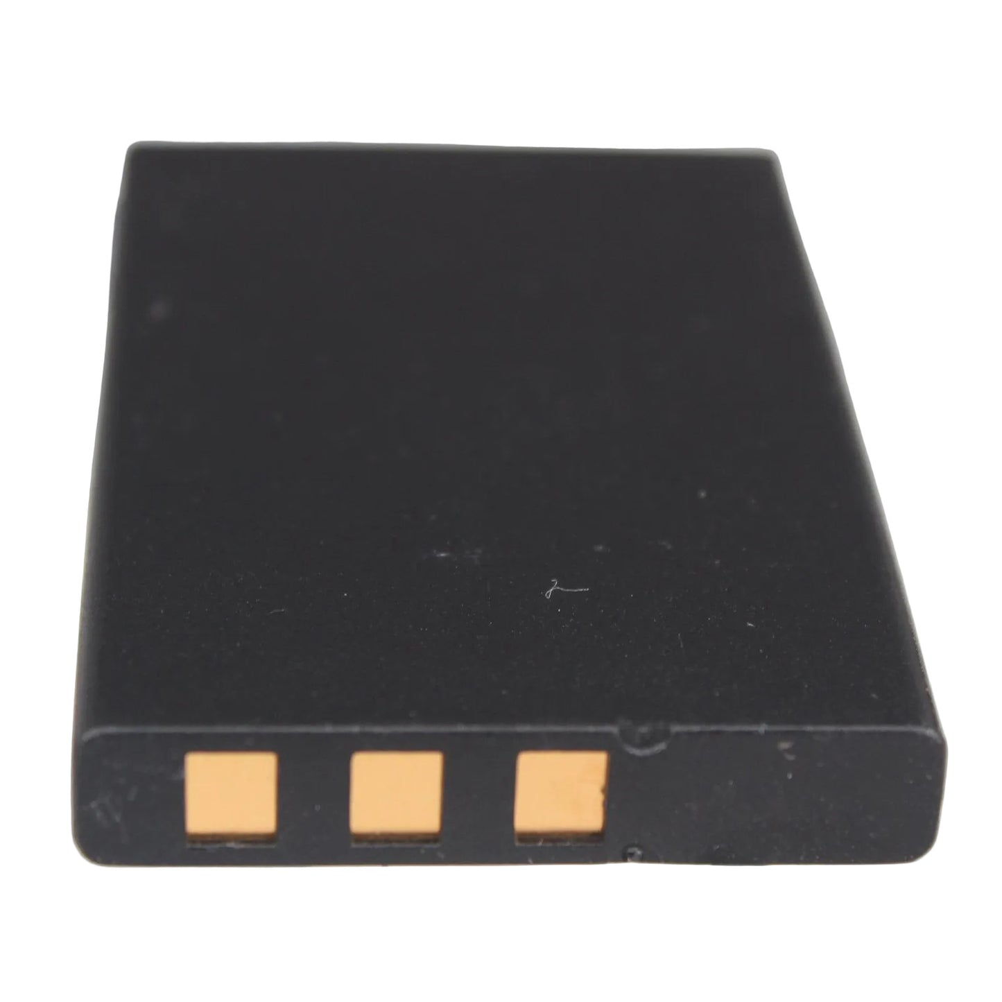 Listen Technologies Black rectangular battery with gold contact pads on a white background