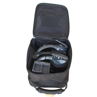 Black carrying case with Eartec PRO16 Wireless Intercom System 2 Users ETP2S