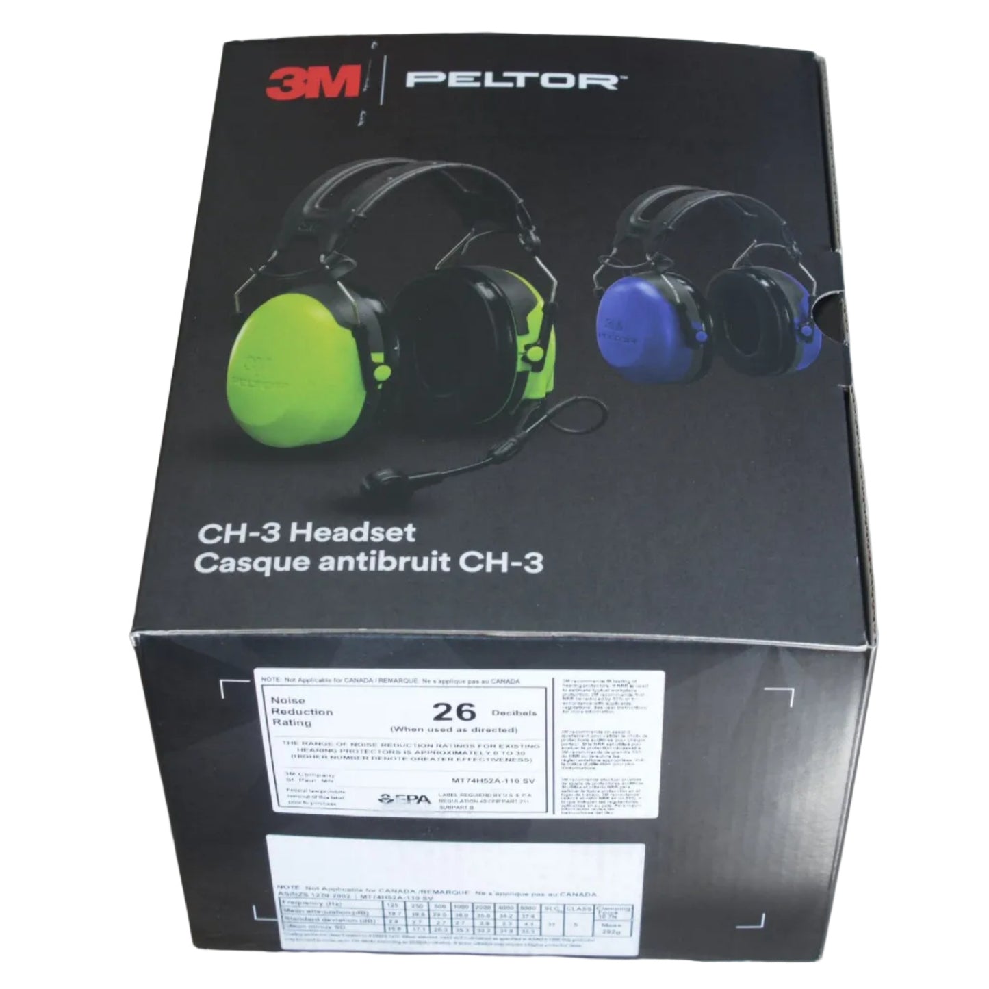 3M Peltor CH-3 Headset retail packaging box, showing the product name