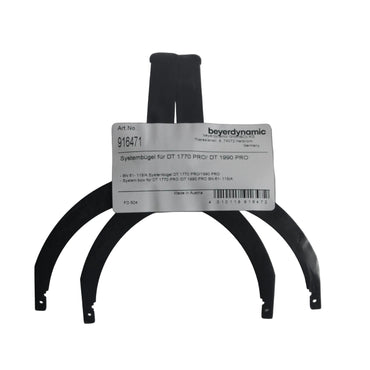 Black curved metal headphone bows for DT1710 packaged in a clear plastic bag with a white label from Beyerdynamic.