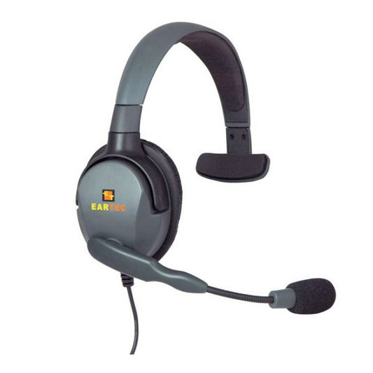 Eartec grey single sided cabled headset with boom arm Model Max 4G