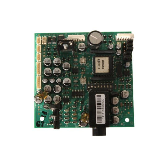 RTS BP325 Electronic circuit board with various components on a white background