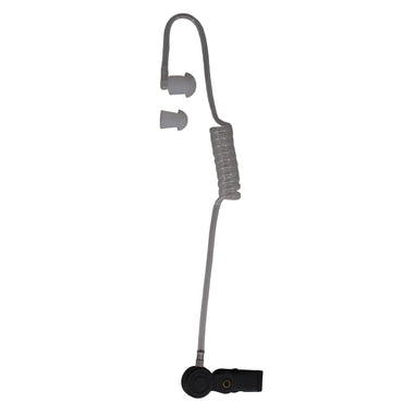 Clear earpiece acoustic tube with clip and eartip
