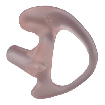 Clear silicon pink skin like complexion ear insert SKU SC1282 — large left size semi custom molded earpiece tip - rear view