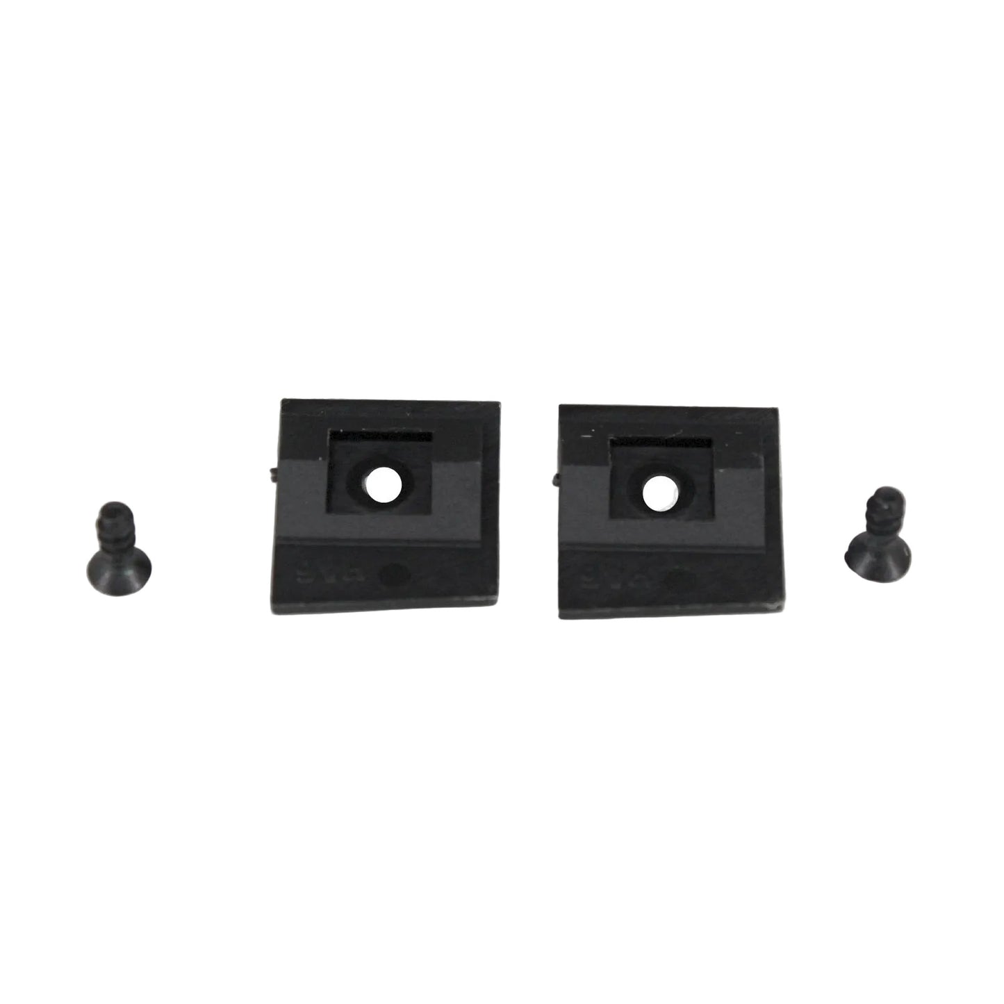 Beyerdynamic headphone pivot set with two black square metal brackets and screws SKU 904122 — components shown - back view