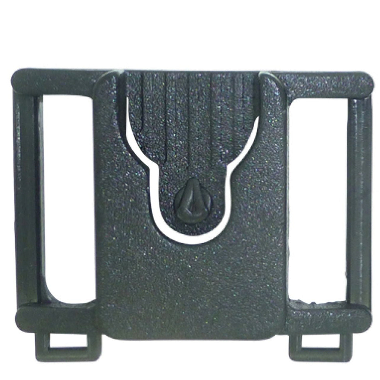 Black Klick Fast bracket with 32mm height side entry and exit buckle loops for slipping onto a Utility belt shown on a white background