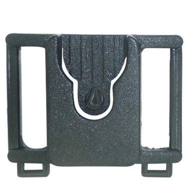 Black Klick Fast bracket with 32mm height side entry and exit buckle loops for slipping onto a Utility belt shown on a white background
