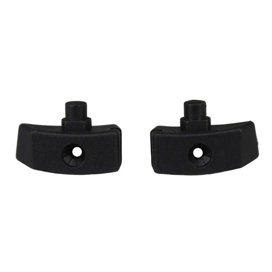 Beyerdynamic two black plastic molding Ribbon Support Service Kit for DT 770 headphones SKU 942750 shwing pillars and holes for screws