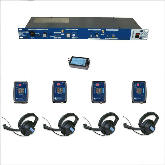 Altair 5507 HD Wireless Intercom System — 4 User Kit (Compact Beltpacks)