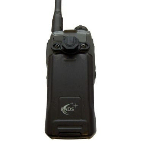 Klick Fast stud adapter for THR9 radio SKU RTHR9STUD — rear view with Klick Fast stud attached