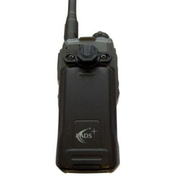 Klick Fast stud adapter for THR9 radio SKU RTHR9STUD — rear view with Klick Fast stud attached