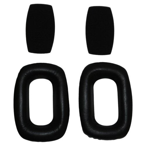 One pair of blacks vinyl padded ear cushions and black foam infills for Beyer headphones