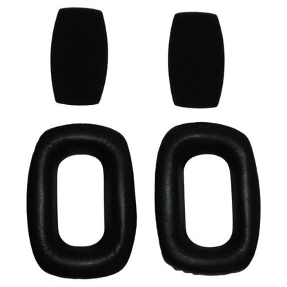 One pair of blacks vinyl padded ear cushions and black foam infills for Beyer headphones
