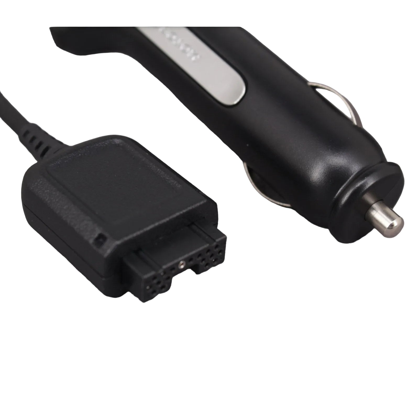 Motorola black plastic Vehicle Charger MTP6550 connectors with silver coloured metal connector