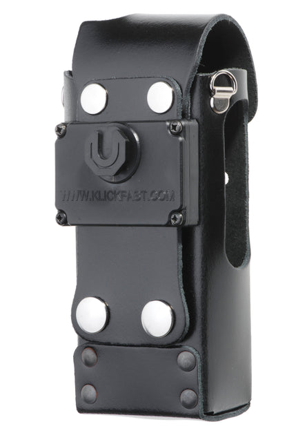 Retrofit of a Klickfast stud to a leather belt loop on a radio case