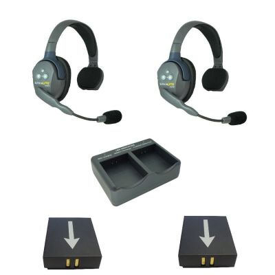 Eartec UltraLITE HD Intercom Wireless Headsets 2 Users 2 slot charger