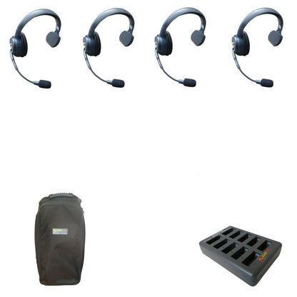 Eartec UltraLITE HD Theatre Intercom Wireless Headsets 4 Users 10 slot charger