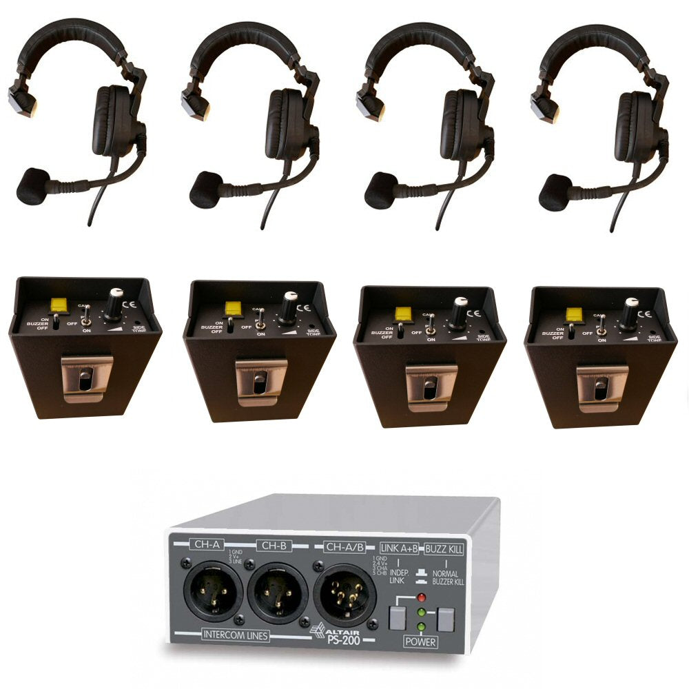 TSS-1 Wired Theatre Intercom Starter System — 4 Users – Showcomms Ltd