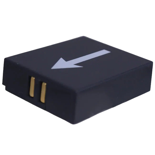 Eartec UltraLITE battery LiON 800mAh for supply with kit SKU LX600LI — Eartec LX600LI battery with printed orientation arrow and contact terminals