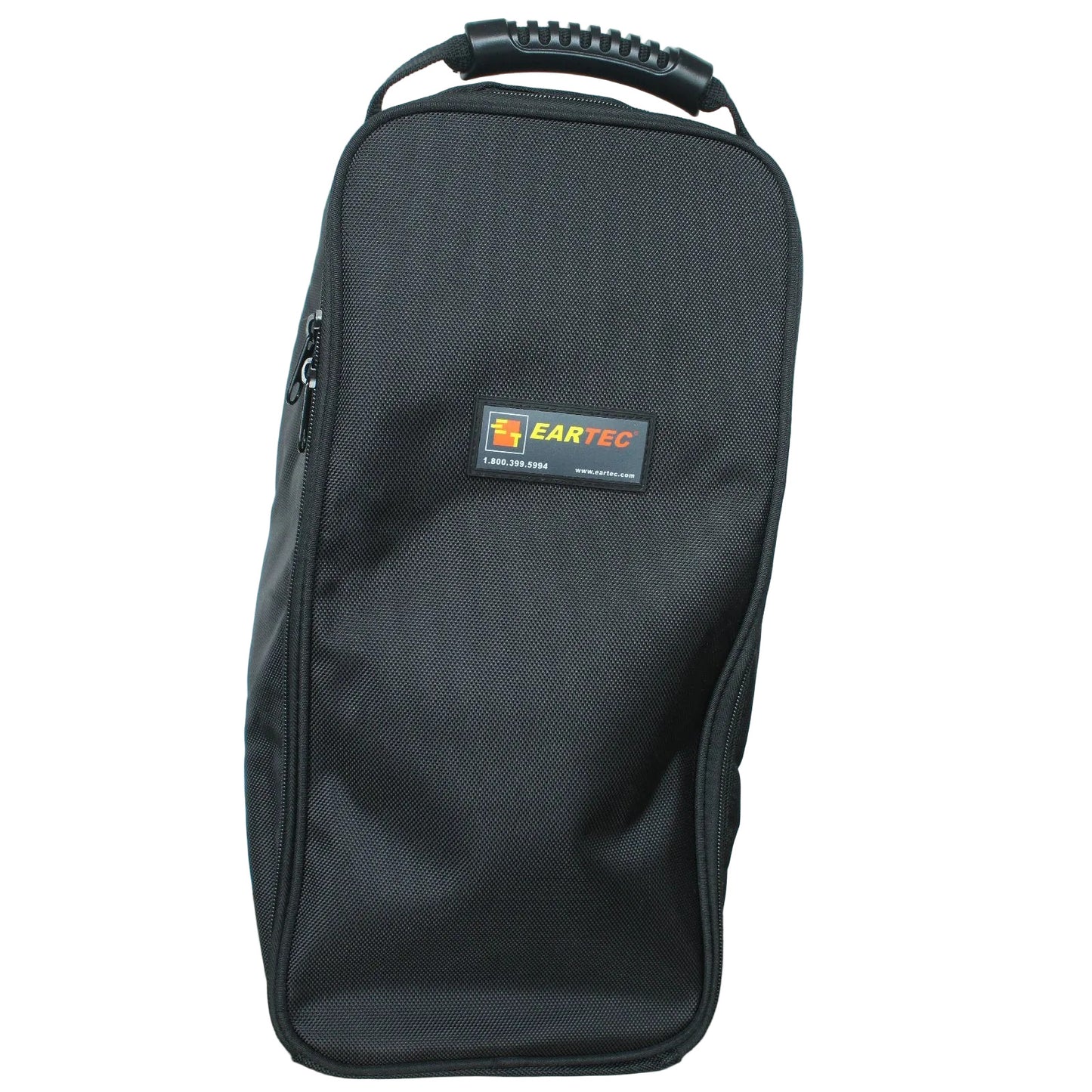 Black nylon carry bag with Eartec logo SKU LGSSC — for UltraLITE headsets and Pro16 systems