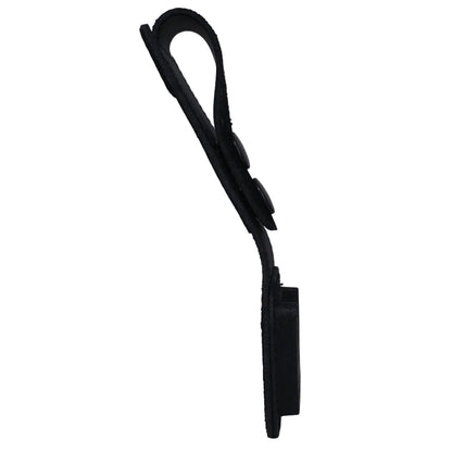 Klick Fast FG-42-000064 dock for shoulders SKU DOCKEPAULLETTE — Black leather tag with Klick Fast bracket with two poppers - side profile