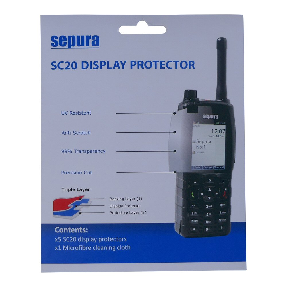 Sepura SC20 Clear Transparent Display Protector (Pack of 5)