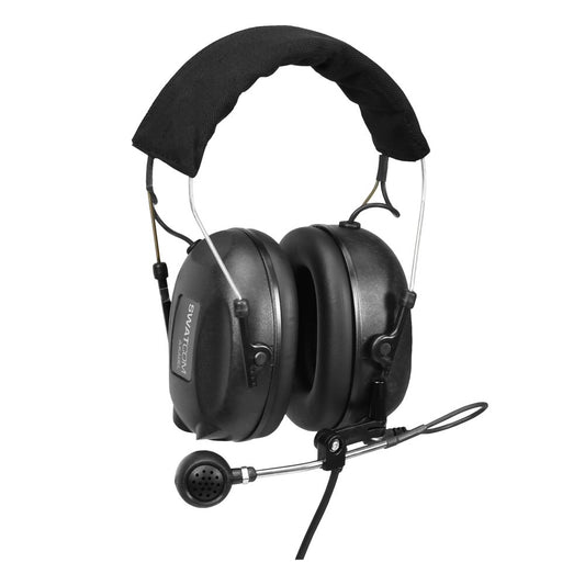 Swatcom Riedel Tecpro Headset 2 full earcups split ear listening 1.5m straight cable XLR4F