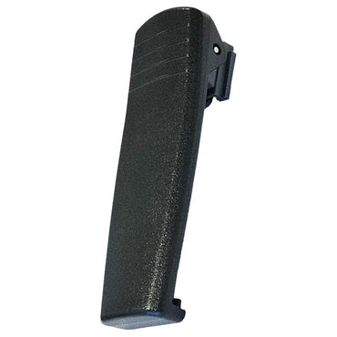Sepura SC20 belt clip SKU 300-01589 — angled front view black moulded slide on belt clip for a Sepura SC20 radio