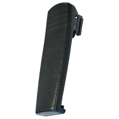 Sepura SC20 belt clip SKU 300-01589 — angled front view black moulded slide on belt clip for a Sepura SC20 radio