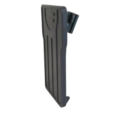Grey plastic belt clip for Eartec HUB SKU HUBBC front angled view