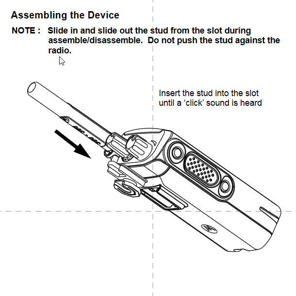Motorola Klick Fast stud adapter R7, MXP600, MTP3000 and MTP6000 series
