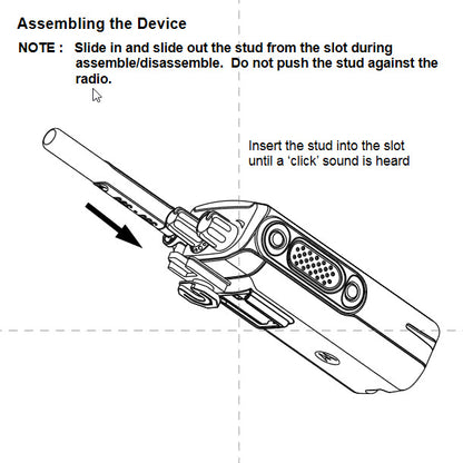 Motorola Klick Fast stud adapter R7, MXP600, MTP3000 and MTP6000 series