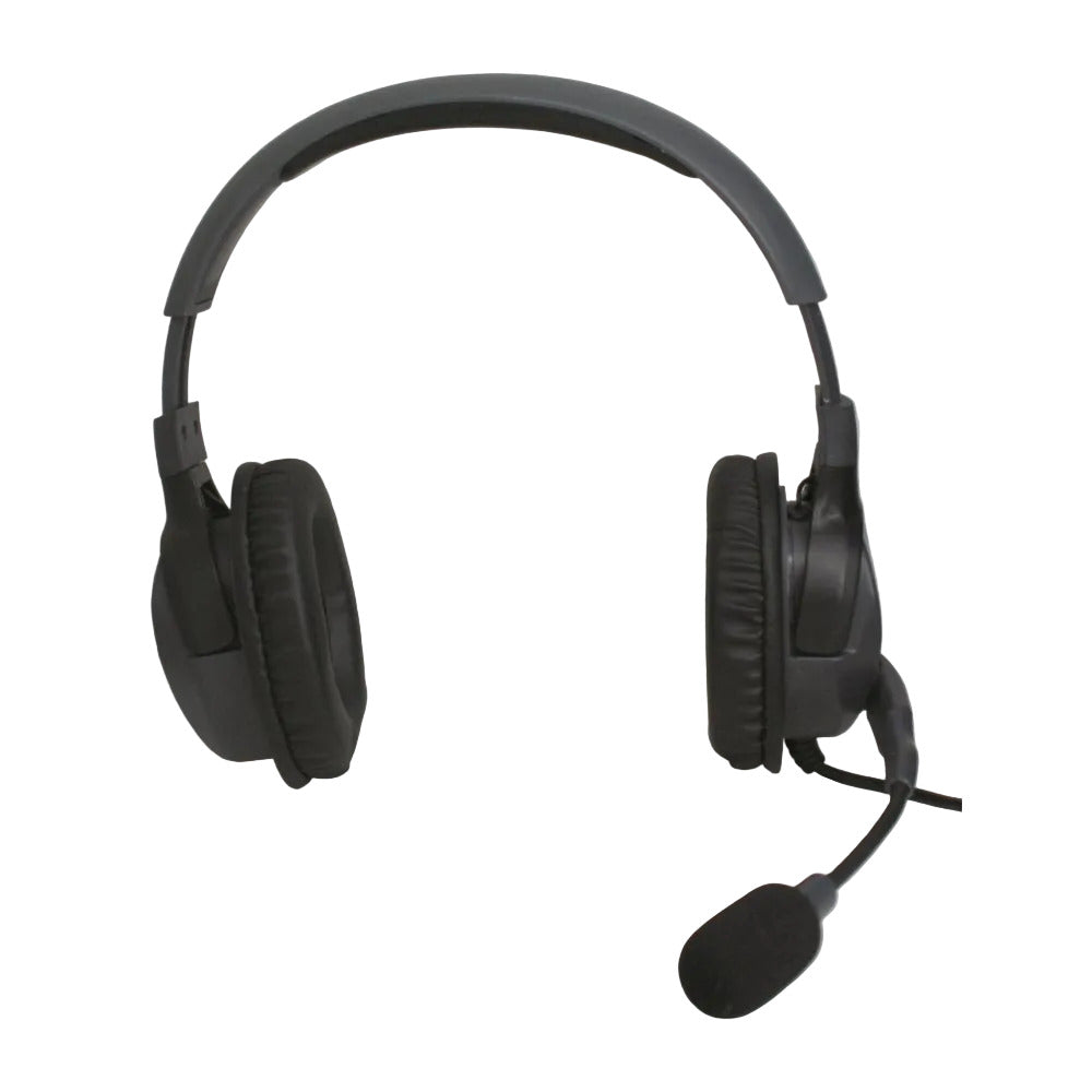 Eartec double sided cabled headset for Eartec Hub SKU HUBMXD — microphone boom arm worn on left ear side