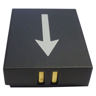 Eartec LX600LI spare batteries by post mainland UK max 2 per shipment only SKU LX600LI-POST — Eartec LX600LI rectangular battery with white printed orientation arrow and contact terminals