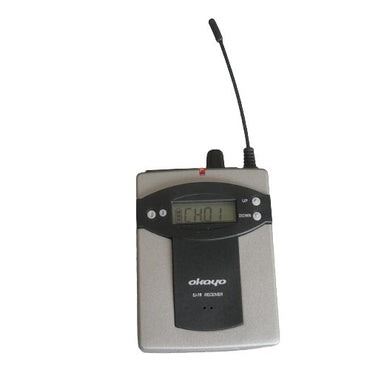 Okayo wireless EJ-7R tour guide bodypack on a white background