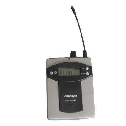 Okayo wireless EJ-7R tour guide bodypack on a white background