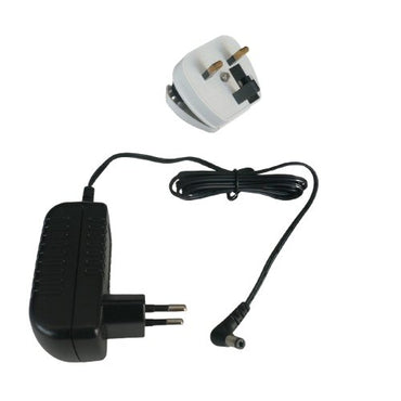 AC/DC power adapter for 10 slot charger SKU CHUL10 — Eartec black power adapter with UK plug