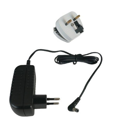 AC/DC power adapter for 10 slot charger SKU CHUL10 — Eartec black power adapter with UK plug