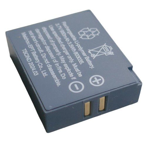 Grey Eartec LX950Li battery showing two contacts points on a white background