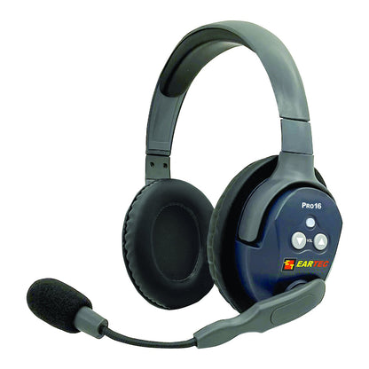 Eartec Pro16 double sided wireless headset with microphone remote version SKU PRO16-SR left ear worn